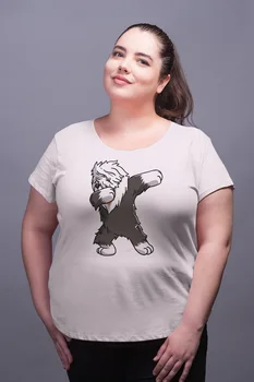 

Angemiel Wear Dog White Women Cotton Large Size T-Shirt