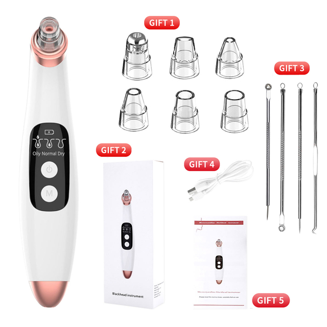 Blackhead Remover Face Deep Nose Cleaner T Zone Pore Acne Pimple Removal Vacuum Suction Facial Diamond Beauty Clean Skin