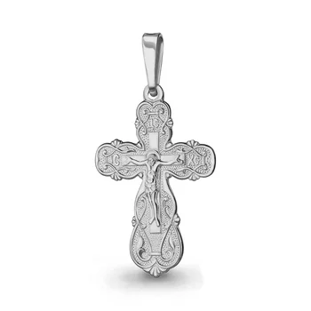 

Aquamarine Orthodox cross without inserts, 925 sterling silver