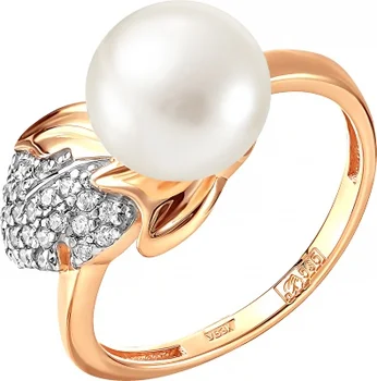 

Примаэксклюзив ring Berry with pearls and cubic zirconia in red gold