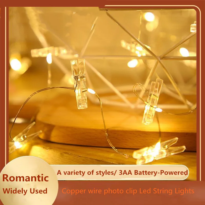 LED Fairy Lights 2M/5M/10M Photo Clip Strings Lamp Outdoor Battery Operated Garland Christmas Decoration Party Wedding Xmas | Освещение