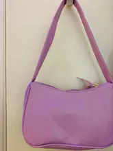 Bolso de piel sintética suave para mujer, bolsa de hombro pequeña de diseño a la moda, Color sólido Retro, Color púrpura