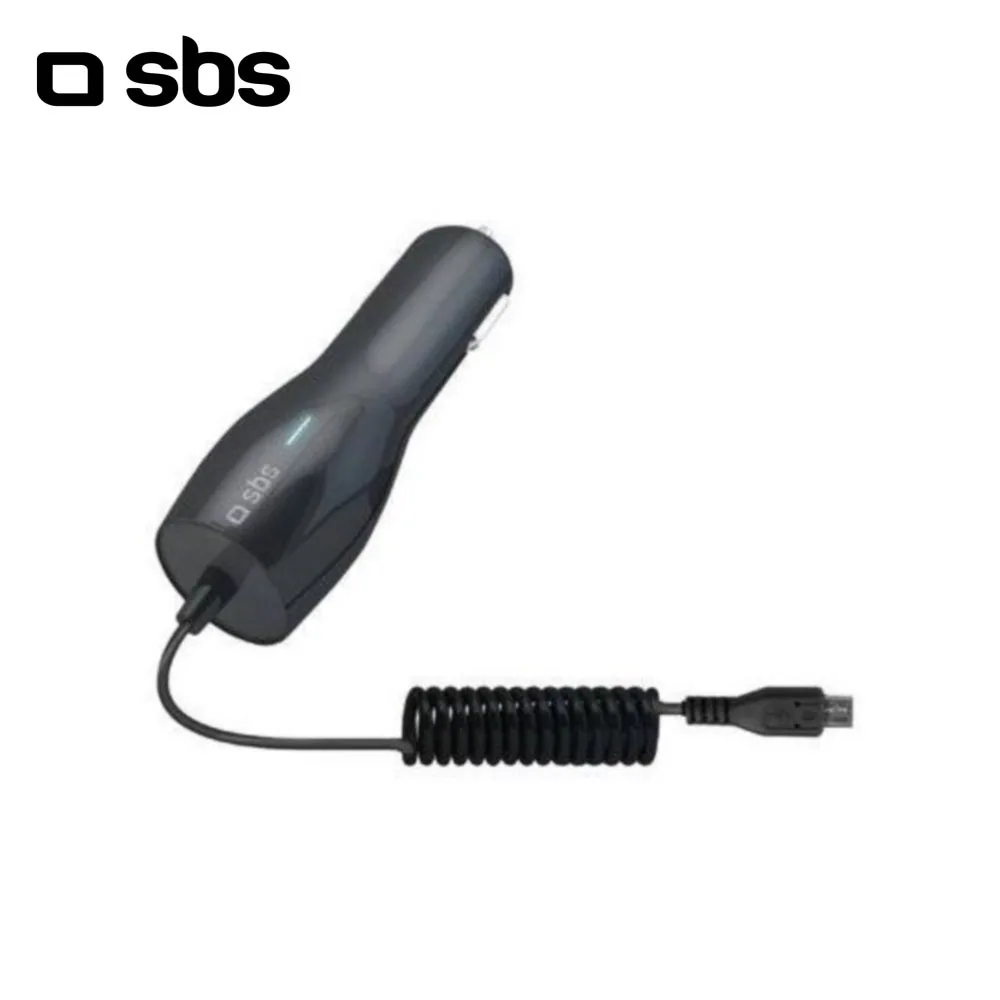 Автомобильное зарядное устройство SBS с кабелем microUSB 1А черн | Мобильные телефоны и