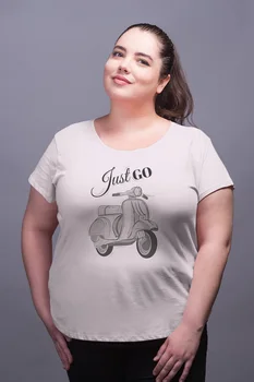 

Angemiel Wear Just Go Vespa White Women Cotton Large Size T-Shirt