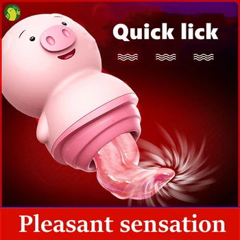 Female Tongue Licking Vibrator Anal Clitoris Stimulator Nipple Massager Soft Cute Pig Tongue Masturbator Erotic Machine Sextoys 3