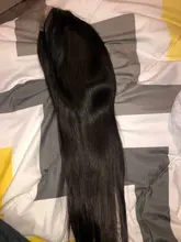 Shuangya-pelucas frontales de encaje liso para mujer, pelo peruano transparente con cierre de encaje Frontal, Remy