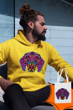 

Angemiel Wear Colorful Sweet Dog Yellow Men 'S Hooded Sweatshirt Bags Kombin