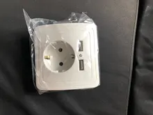 Bcsongben-enchufe electrónico de pared, toma corriente estándar de la UE con enchufe usb dual para el hogar, cargador con usb