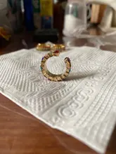 DIEZI Boho gemelos de perla para oreja pendiente para las mujeres de moda Zirconia cubica arcoiris piedras pendiente de Clip Bohemia oído brazalete joyería