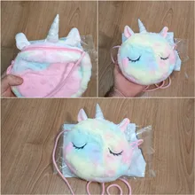 Bolso de hombro para niños y niñas, bandolera con diseño de unicornio y animales, monedero de moneda de llaves, Mini bolso de princesa