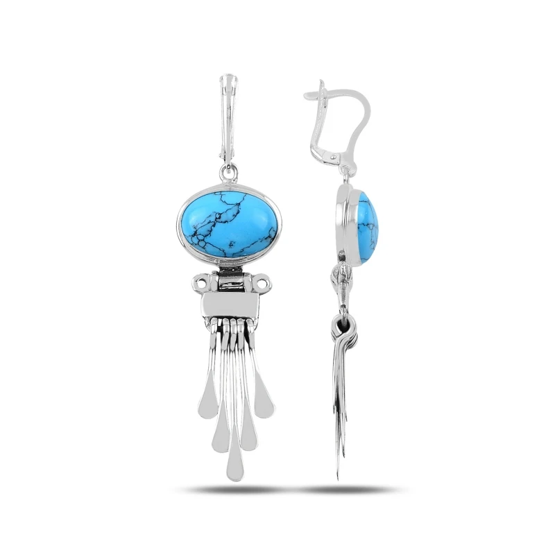 

Armagano Turquoise Stone Handwork Dangle Earrings