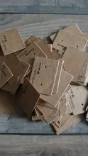 Pendiente de Papel Kraft con etiqueta para colgar tarjeta para presentación de joyas, pendiente, etiqueta de papel Kraft, etiquetas de precio, 3,5x2,5 cm, 100 unids/lote