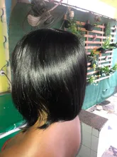 Bob corto pelucas de cabello humano brasileño liso, pelucas de corte corto Remy para mujeres negras, Color Natural, pelucas de máquina completa con explosión
