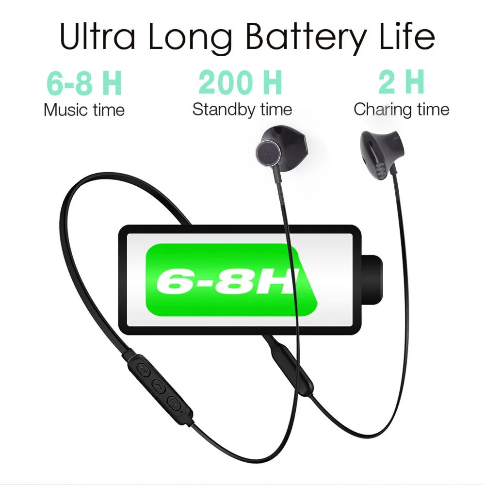 Wireless Earphones Bluetooth Ear hook Sport Running Stereo Noise Cancelling Headphone For iPhone Xiaomi Samsung Android Headset