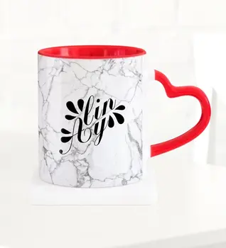 

Personalized Marble Pattern Red Heart Mug Cup-5