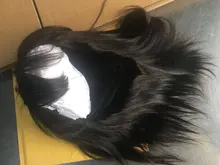 Pelucas de cabello humano liso con flequillo, hechas a máquina, pelo humano peruano Natural 130% Remy