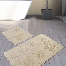 Коврики для ванной нескользящие Противоскользящие коврики противоскользящие орхидеи бежевый 2'Li набор 60X100 см-50X60 см