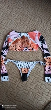 Bikini de manga larga con estampado de tigre para mujer, traje de baño de dos piezas con estampado de tigre para surfear, con realce, para verano, 2021