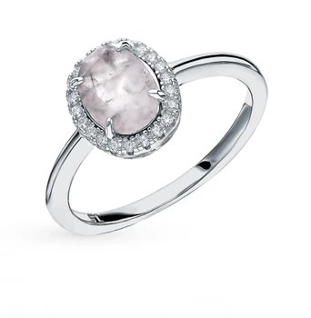 

Silver ring with amethyst and cubic zirconia sunlight sample 925