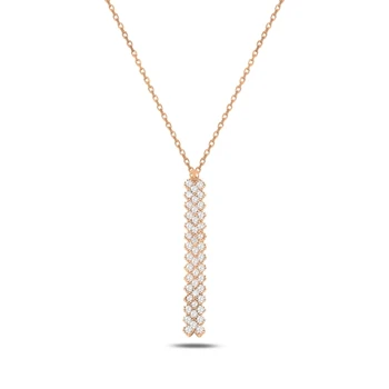 

KUTAYDAN Zircon Stone Stick Necklace 925 Sterling Silver