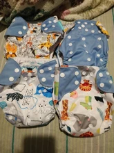 Feliz flauta pañales de tela para niños ajustable húmedo/bolso seco impermeable pañales de bebés ecológicos mochila reutilizable 4 unids/set