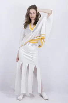 

Women&Women Transparent White Sweatshirt, Designer Women Sweat