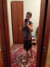 Summer Women Dress 1920s-Flapper-Dress Sequin-Fringe Party-Midi Great-Gatsby Sleeve O-Neck