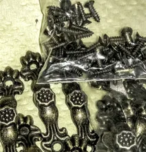 KAK-mango de caja de aleación de Zinc, tiradores antiguos de tono bronce para cajón, joyero de madera, Hardware de muebles, 43x10MM, 10 Uds.