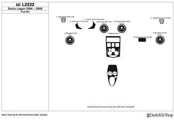 

Interior lining for Dacia Logan 2004-2008. Set L2222.