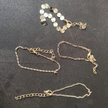 4 unids/set 2019 nueva Bohemia pulsera de oro multicapa moneda plateada pulseras de cadena para las mujeres pie cadena pulseras joyería