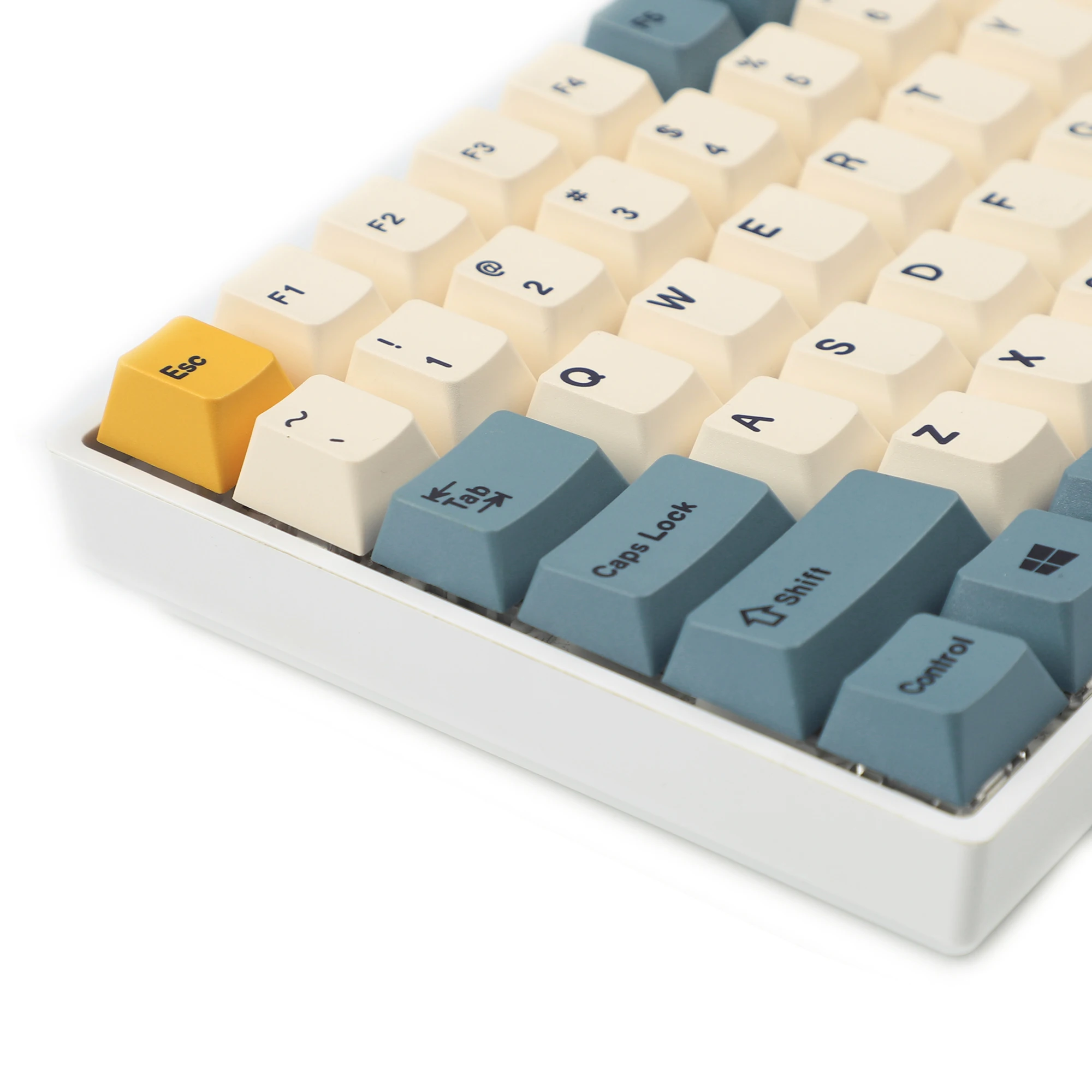 Damasco Corante Amarelo Sub Mac Keycaps Grosso Pbt Cherry Perfil Tampões Chaves para Tkl Gk61 64 68 75 96 Gmmk mx Teclado 145 - Imagem 5