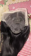 Peluca de malla con división media de 30 pulgadas, cabello humano liso brasileño Remy, prearrancado con pelo de bebé, parte T, 13x1
