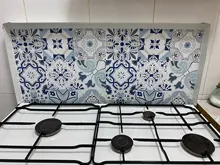 Stick Wallpaper Removable Backsplash Moroccan Tile Blue Tile Self-Adhesive Waterproof