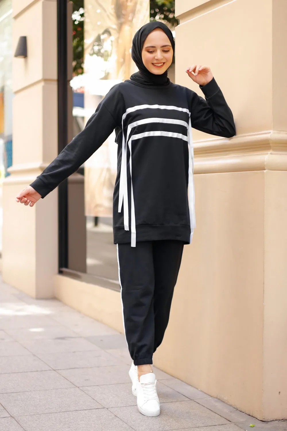 

Hijab tracksuit for women Islamic jacket Sportswear Double Suit Tracksuit Set Muslim Woman Dress Set Sportswear Hijab Suit