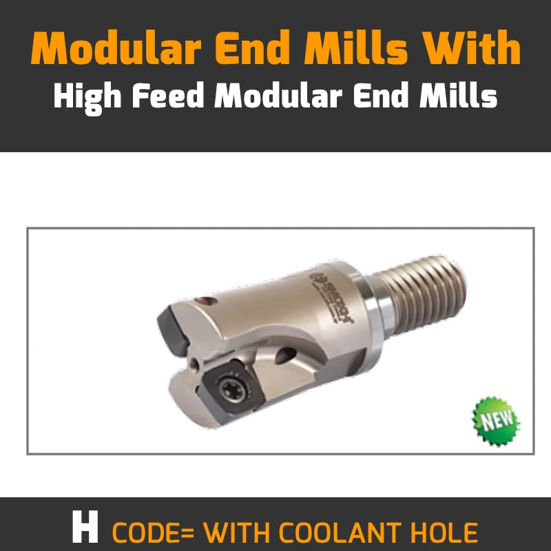 

MHT ZD09 D32 M16 L43 Z03 H-WITH COOLANT HOLE Modular End Mills With Changeable Insert