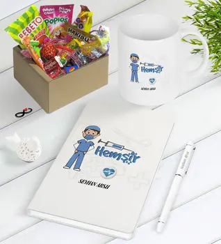 

Personalized Hemşir Nostalgic Lezzetler Notebook Pen Mug Gift Set