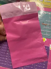 Bolsa de mensajería de 7 tamaños, bolsas de poliester con sello autoadhesivo, color rosa, logísticas plásticas, impermeable, 10 Uds.