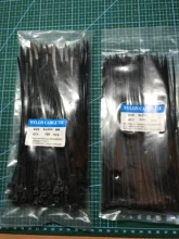 Brida de plástico autoblocante, cable de nailon, anillo de fijación, cremallera color negro, 5x300, 3x200 y 5x200, 100 unidades
