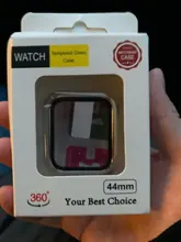 Cristal + funda para Apple Watch serie 44mm 40mm iWatch, Protector de pantalla de parachoques de 42mm y 38mm + funda para Apple watch 6 5 4 3 SE