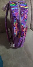Yogodlns-mochila holográfica geométrica para hombre y mujer, morral de viaje de PVC, bandolera Laser, escolar, informal