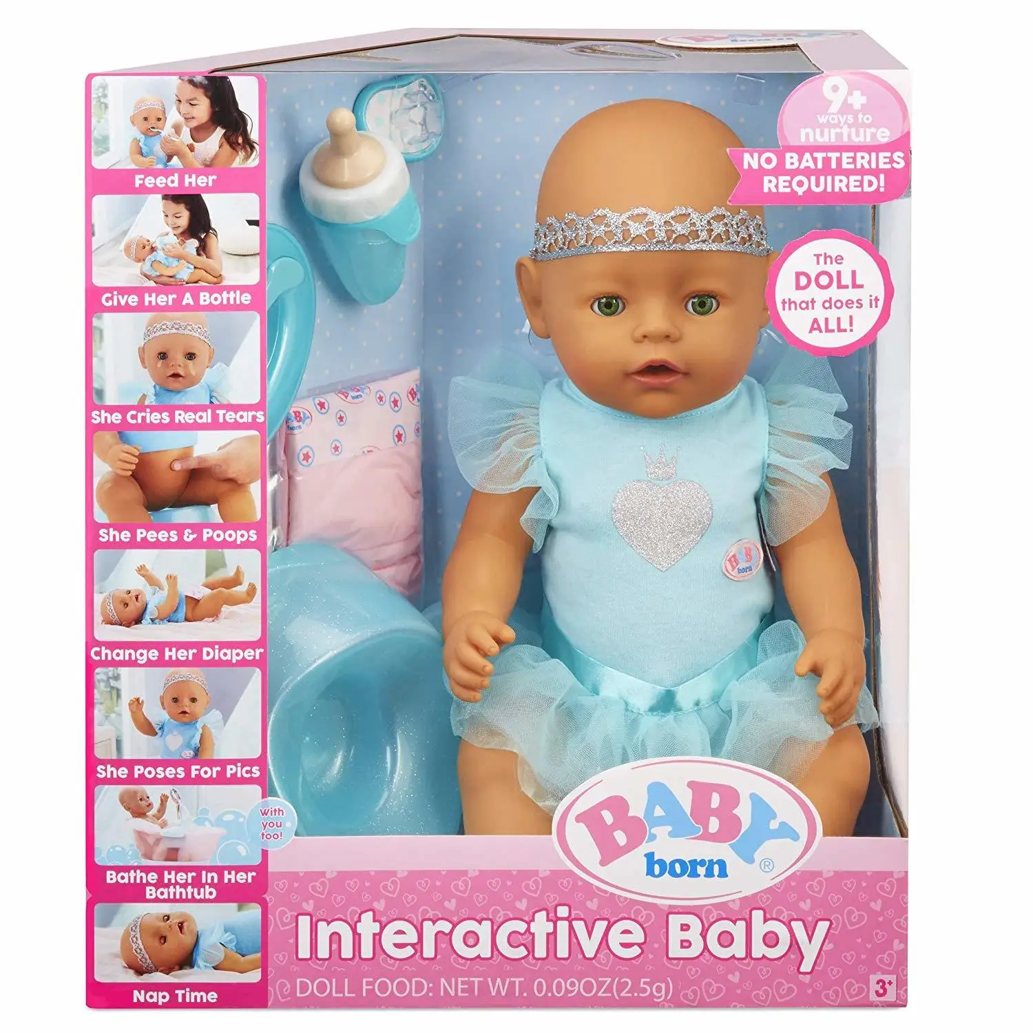 Интерактивная кукла Baby Born зеленые глазки