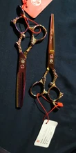 Tijeras de pelo de 6 pulgadas para peluquería de salón profesional, tijeras de peluquero japonés, mango de dragón colorido, tijeras de estilo