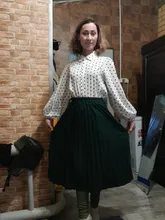 Falda plisada de longitud media para mujer, falda de cintura alta con cinturón, falda acampanada, estilo Ol, para otoño e invierno, 2020