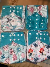 Goodbum-pañal de bolsillo de tela ajustable para bebé, lavable, con estampado de erizo, broches en doble fila