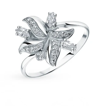 

Silver ring with cubic zirconia sunlight sample 925 test