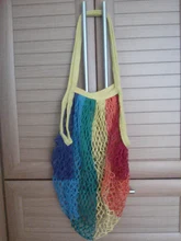 Totes Woven-Bag Rainbow Reusable Women Mesh-Net Fruit-Storage-Handbag Large String