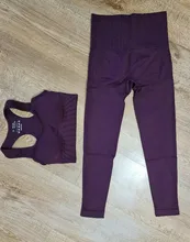 Gym Leggings Sportswear Crop-Top Yoga-Set Fitness Workout Seamless Long-Sleeve High-Waist