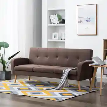 

Sofa 3 seater brown fabric sofas