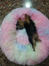 Cama de perro caliente de lana ronda perro perrera casa larga felpa invierno mascotas camas para perros medianos grandes perros gatos cojín del sofá suave esteras