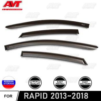 

Window deflectors for Skoda Rapid 2013~2018 car styling wind deflector guard auto vent visor rain guards cover decor